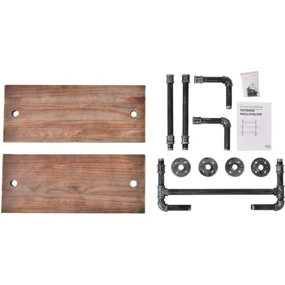 Rustic Bathroom Wall Shelves Industrial Pipe Wall Shelf for Bathroom,2-Tiers
